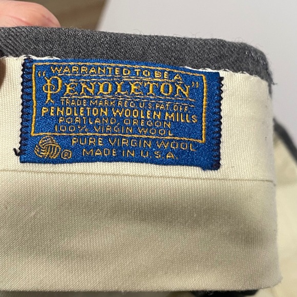 Pendleton Vintage Virgin Wool Men Charcoal Gray Dress Pants Made in USA 41x31 - Picture 6 of 7